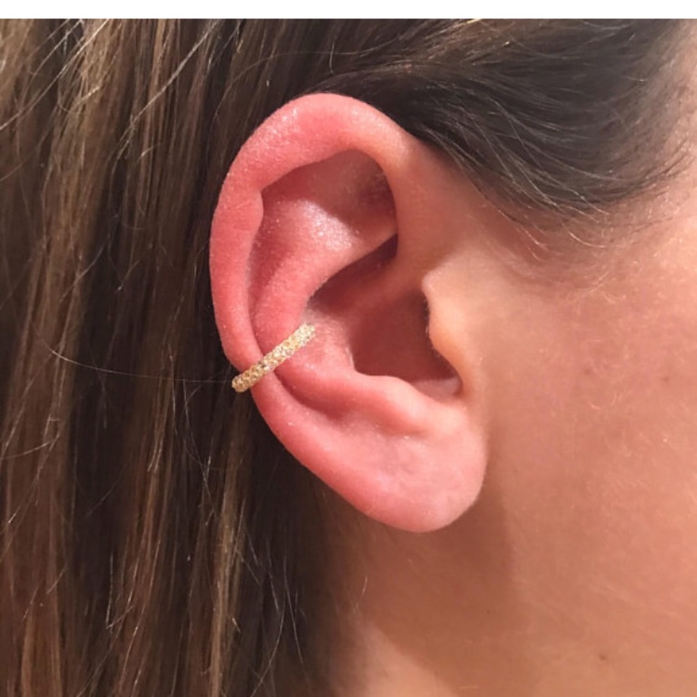 Sterling Silver Ear Cuff,CZ Stone